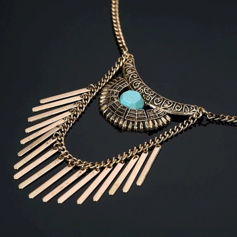 Gold Plated Statement Long Necklace - Picture 4 of 4